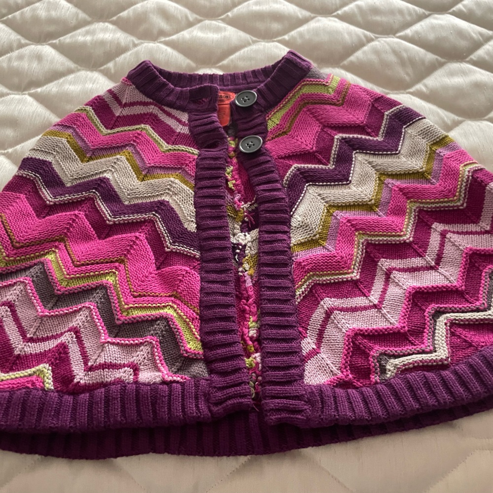 Missoni Multicolor Knit Poncho Size L